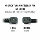 IEC extension cord, right angled plug, 30 cm